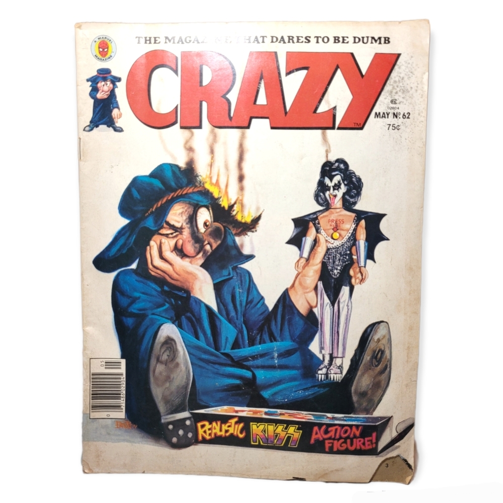Vintage Crazy Magazine #62 RARE Issue Gene Simmons KISS Marvel Comics Teen Hulk